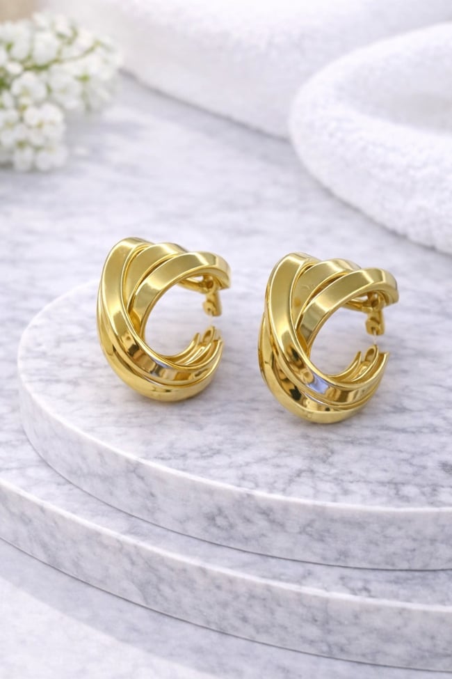 Gold Kalın Halka Küpe