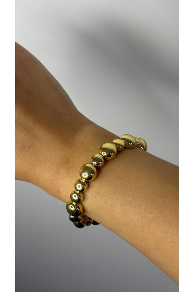 Gold Top Detaylı Bileklik – Modern Minimal Tasarım