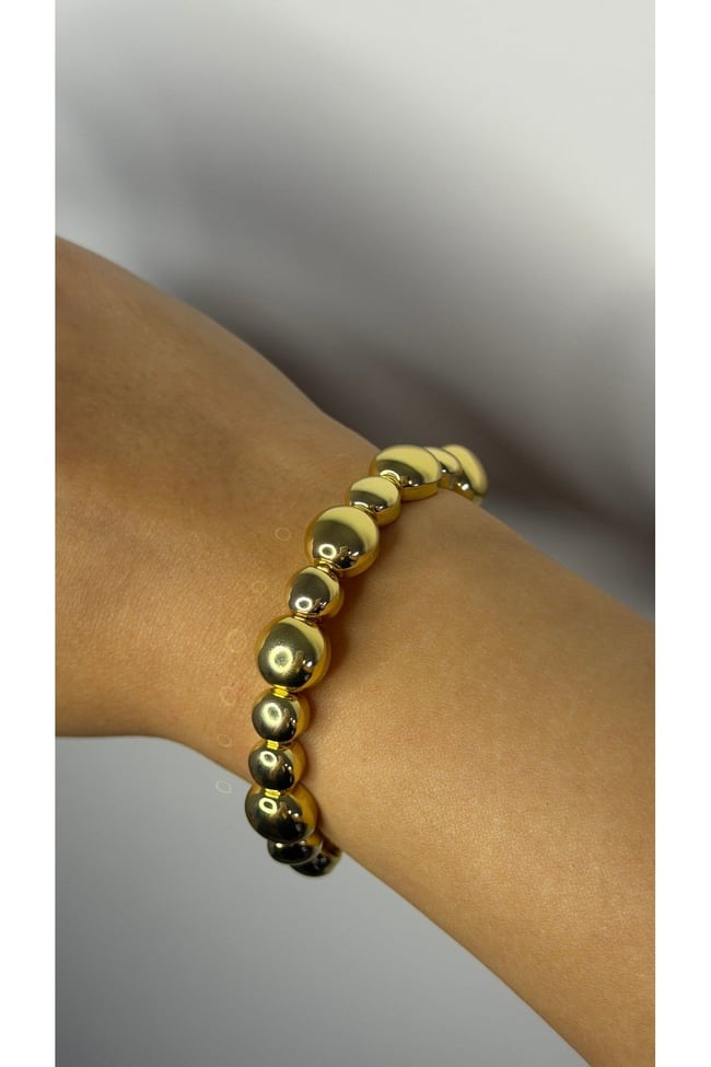 Gold Top Detaylı Bileklik – Modern Minimal Tasarım