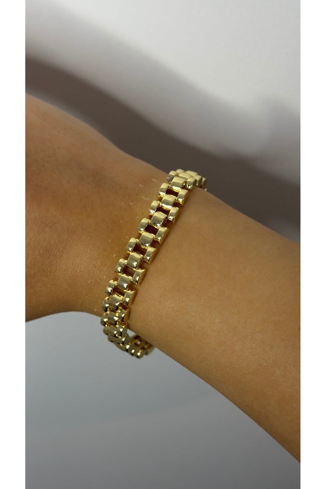 Gold Zincir Form Bileklik – Modern Şık Kadın Bileklik