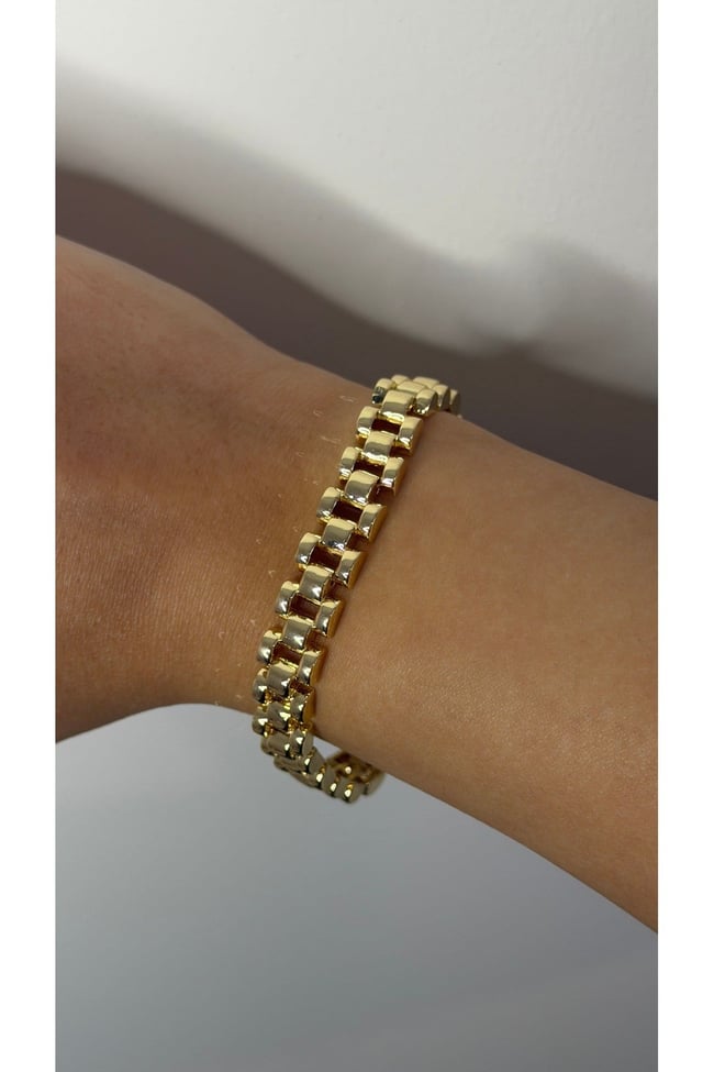 Gold Zincir Form Bileklik – Modern Şık Kadın Bileklik