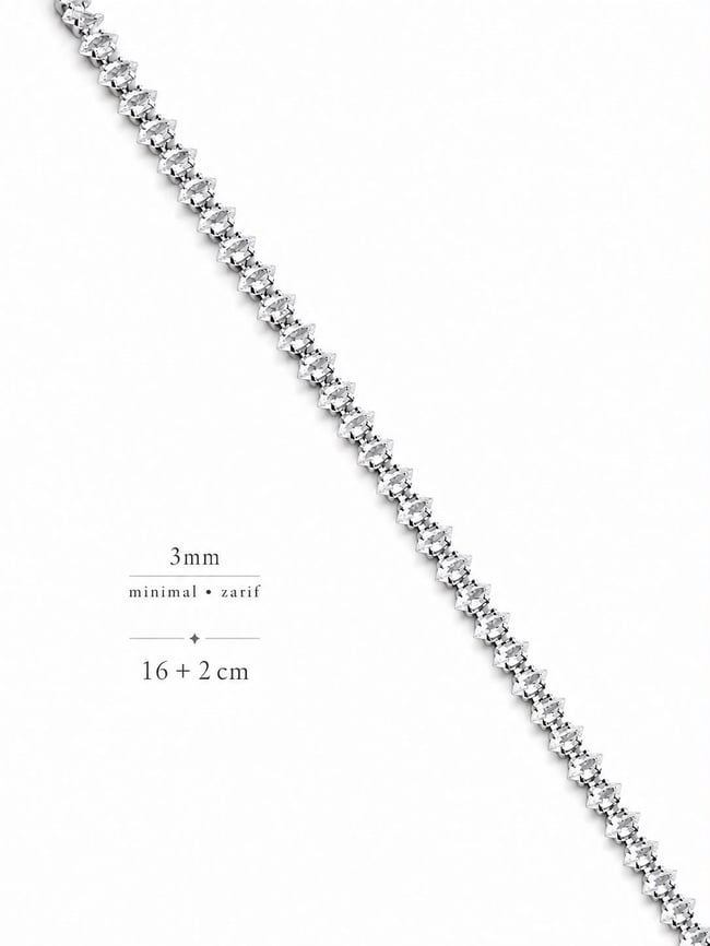 3mm | Markiz Su Yolu Bileklik 16+2cm 