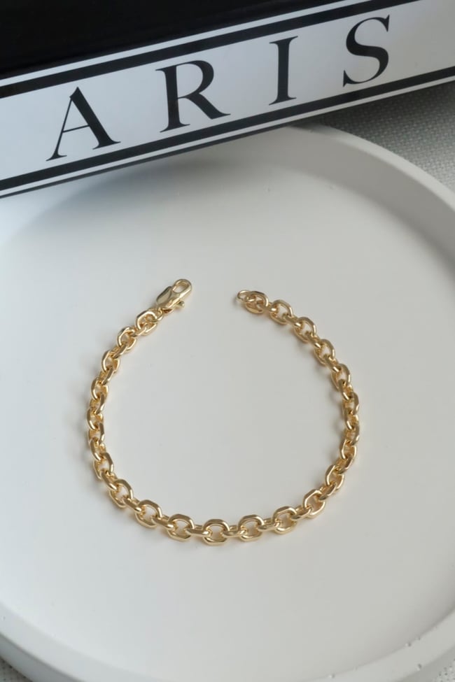 Kadın Bileklik Kararmaz 14k Altın Renk Vip Seri İthal O Model Zincir Bileklik