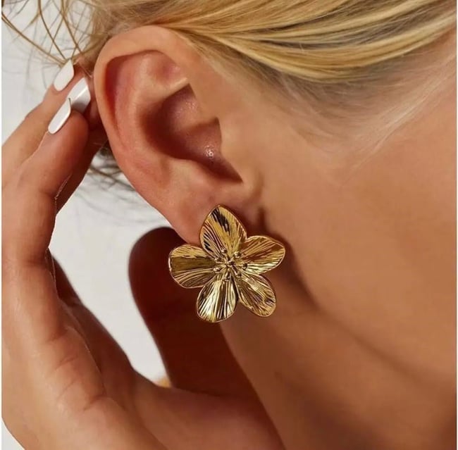 Kadın Çelik Küpe Elegant Lotus Küpe