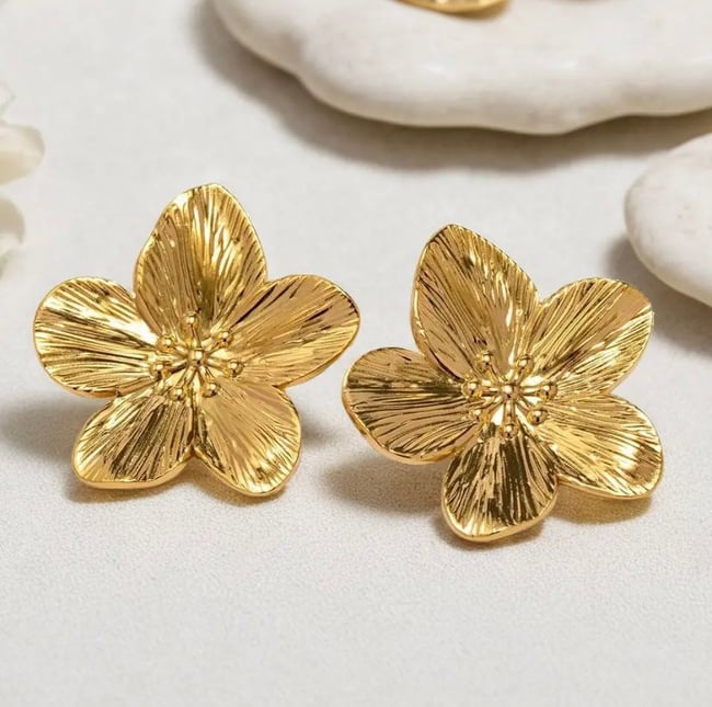 Kadın Çelik Küpe Elegant Lotus Küpe