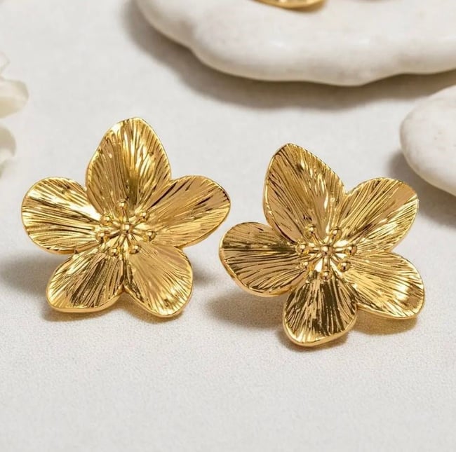 Kadın Çelik Küpe Elegant Lotus Küpe