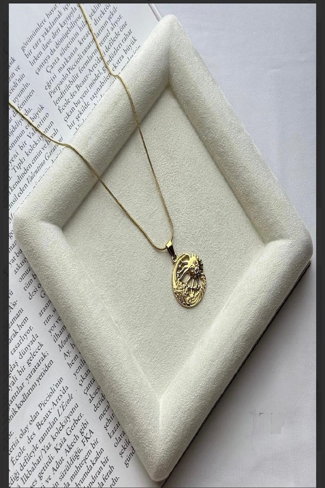 Kadın Kolye Asimetrik Güneş Yüz Pinterest Kararmaz Kolye 