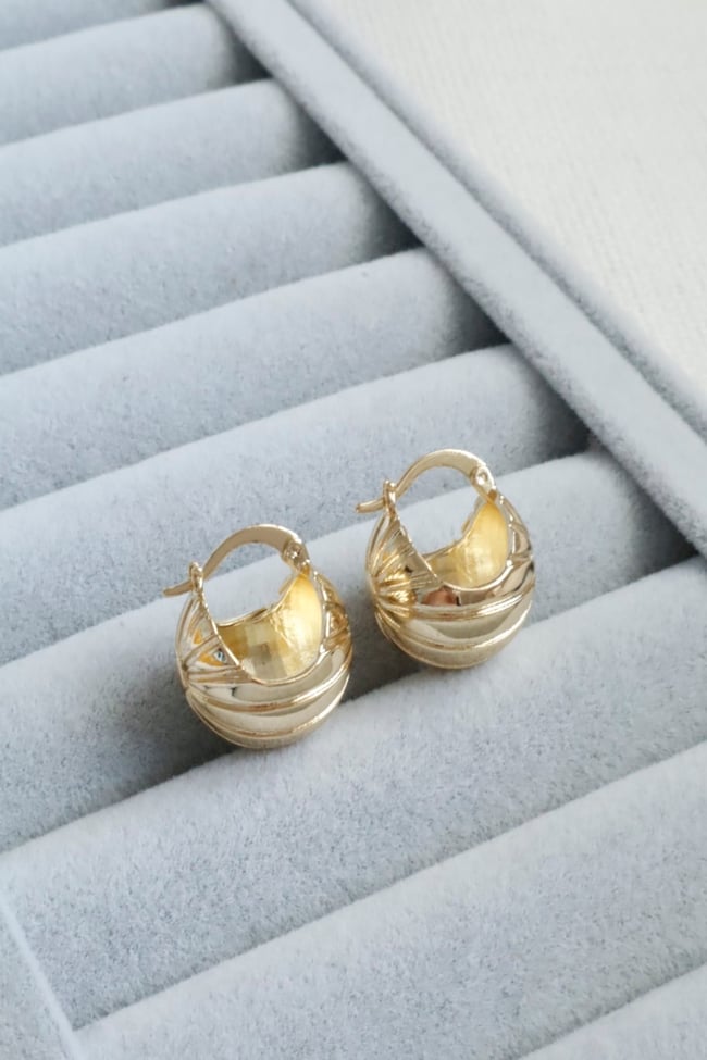 Kadın Küpe Kararmaz 14k Renk Vip Seri Top Koza Model 2cm Küpe 