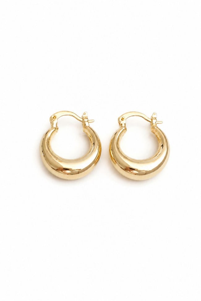 Kadın Küpe Kararmaz 14k Renk Vip Seri Yarım Bagel Model 2cm Küpe