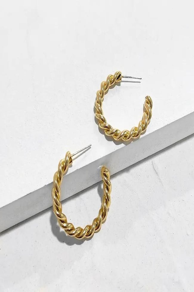 Kadın Küpe Kesik Halka Sık Burgu 2,5cm Küpe