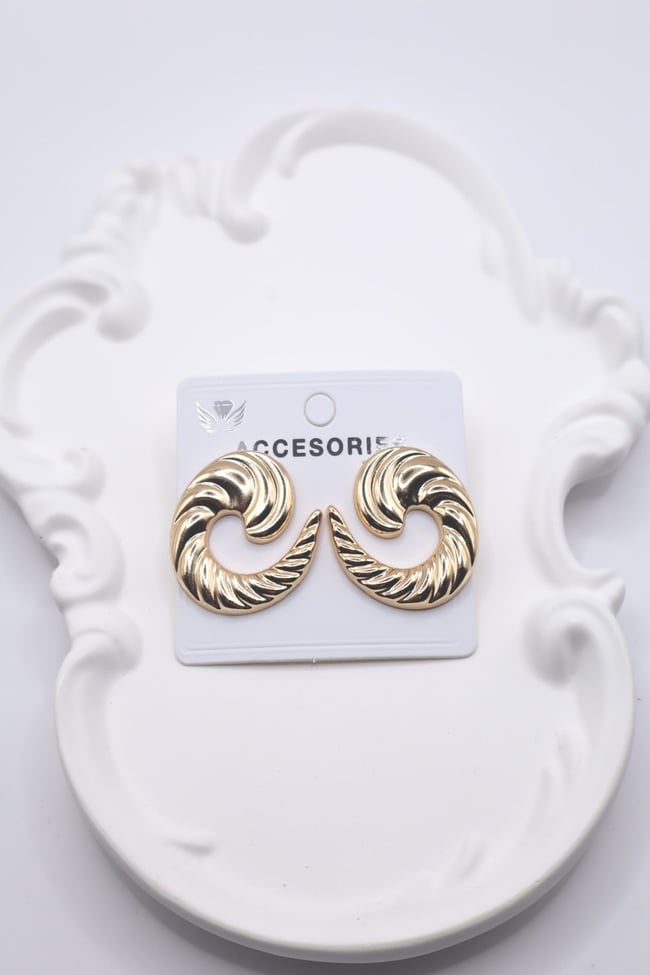 Kadın Küpe Swirling 3cm Küpe 