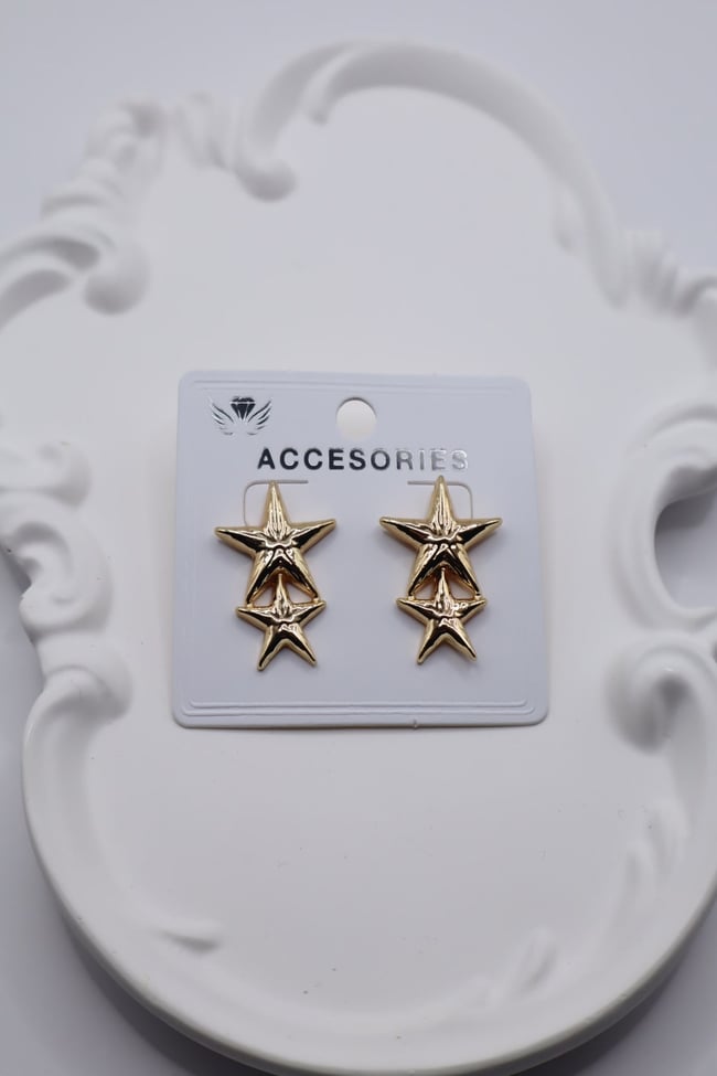 Kadın Küpe Yıldız Sallantı 3cm Küpe