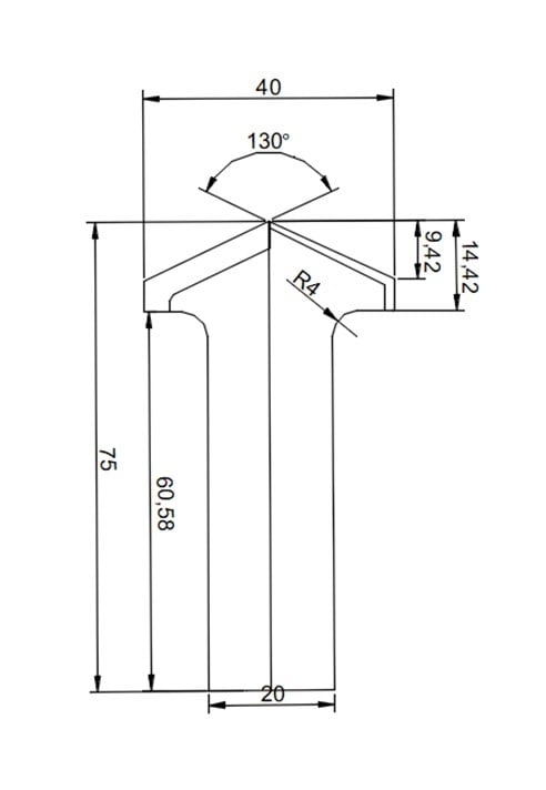 DİA 130° - 40 x 9,4 x 20 x 130° x Z:2