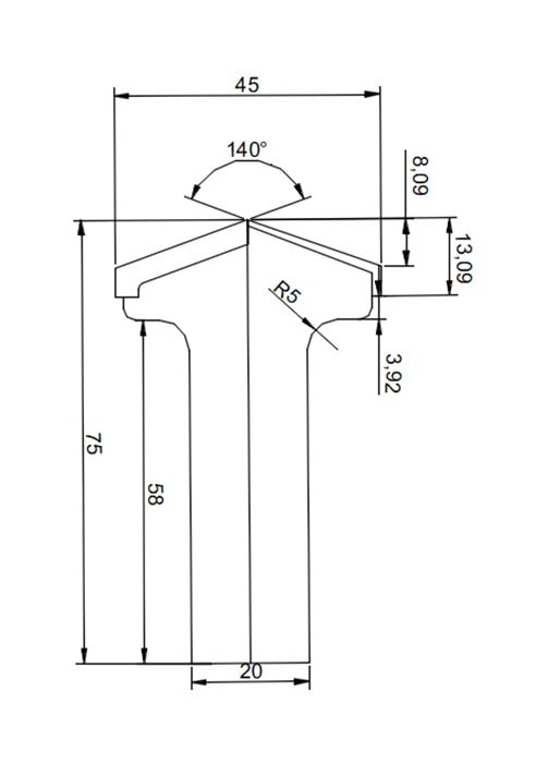 DİA 140° - 45 x 8 x 20 x 140° x Z:2