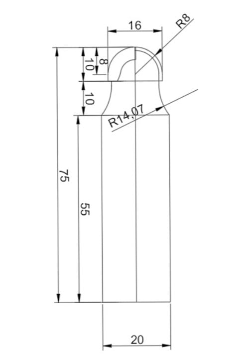 DİA KÜRE 16 x 10 x 20 x R8 x Z:2