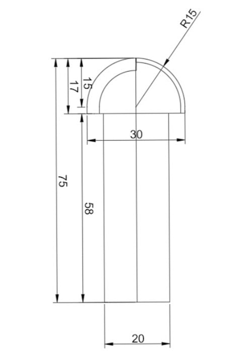 DİA KÜRE 30 x 17 x 20 x R15 x Z:2