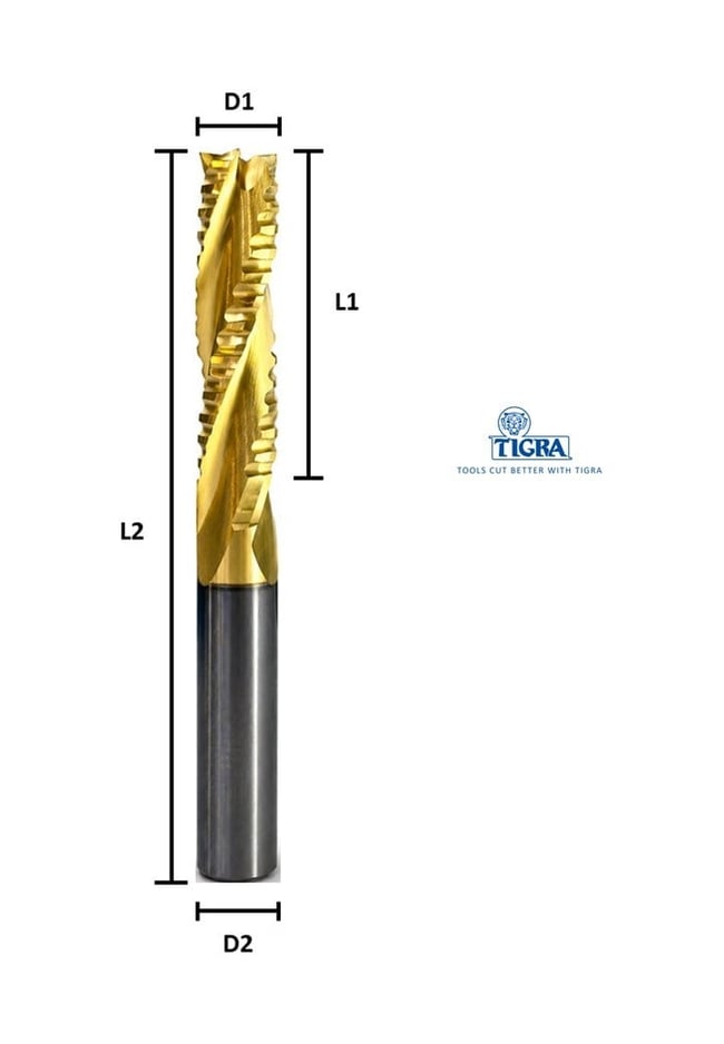 T03F-CR ELMAS KARBÜR FREZE KABA TALAŞ Z:2