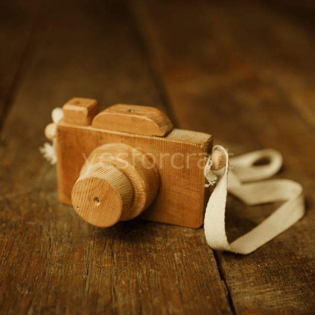 Ahşap Fotoğraf Makinesi (Naturel)