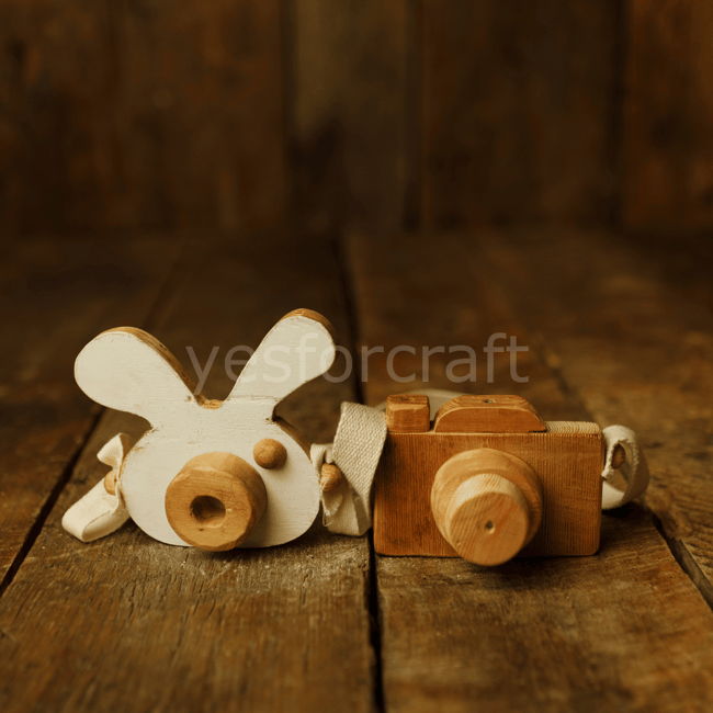 Ahşap Fotoğraf Makinesi (Naturel)