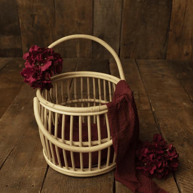 Rattan Yuvarlak Kulplu Sepet