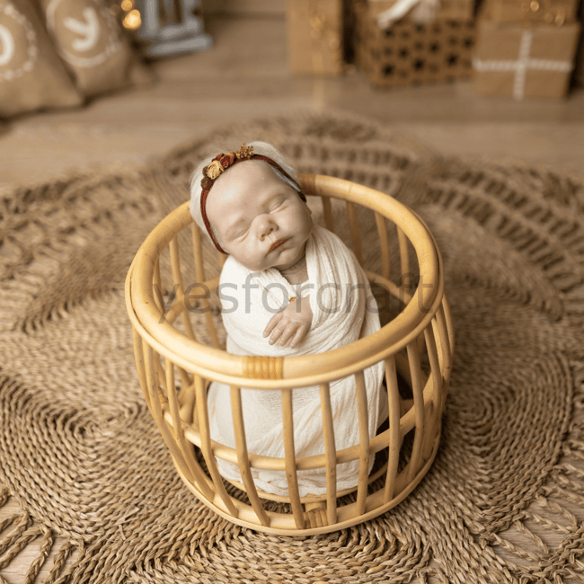 Rattan Yuvarlak Kulplu Sepet