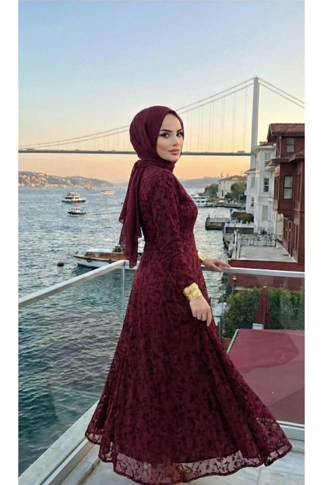 Kadın kadife Baskılı Astarlı Uzun şık Abiye Elbise,günlük elbise
