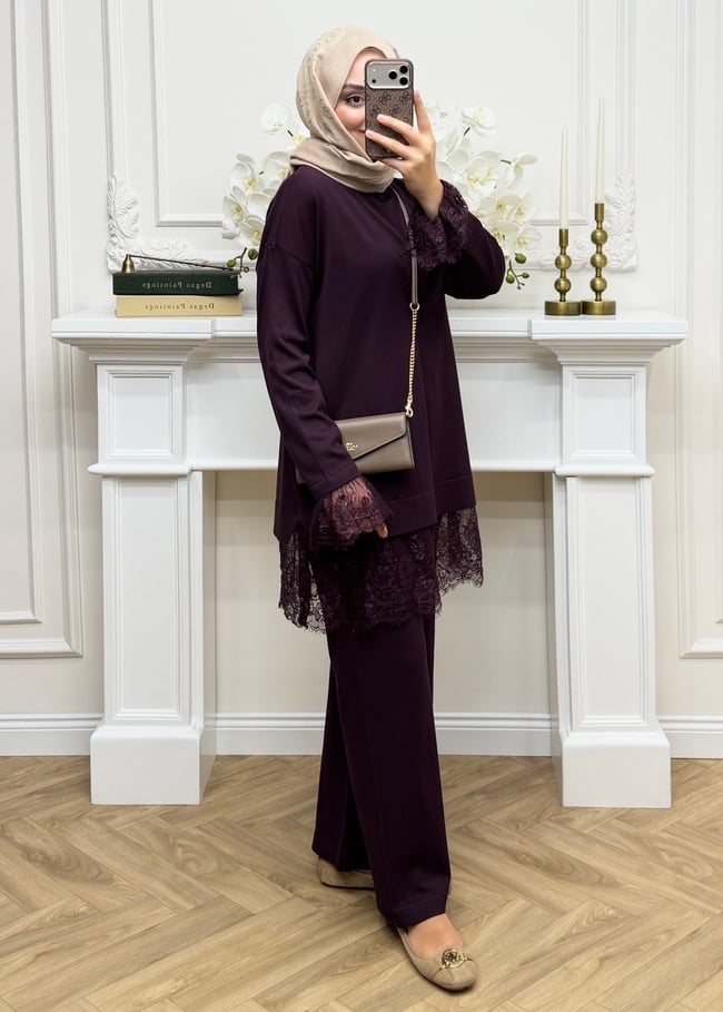 Layla Merserize Takım Mürdüm