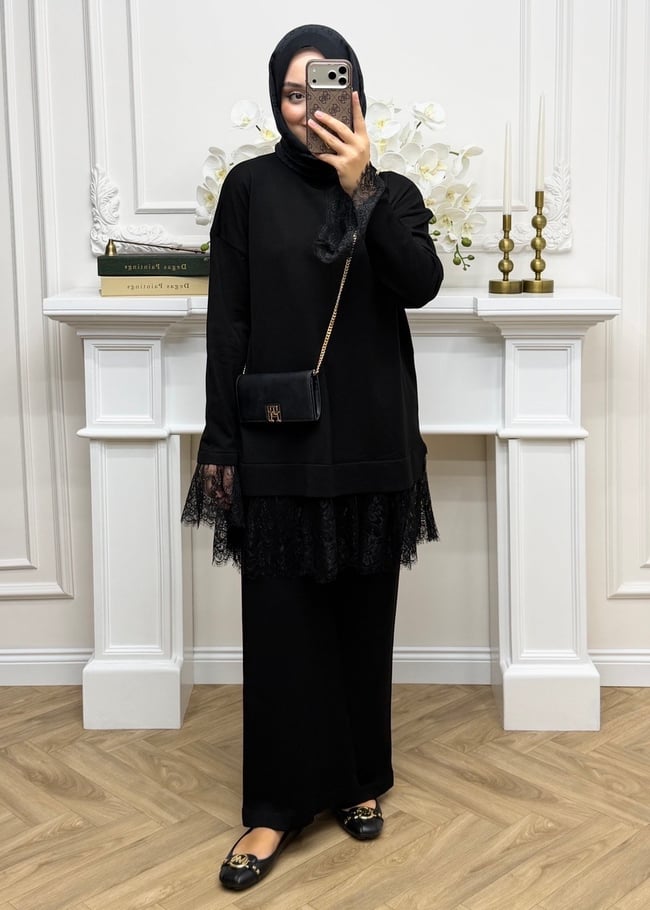 Layla Merserize Takım Siyah