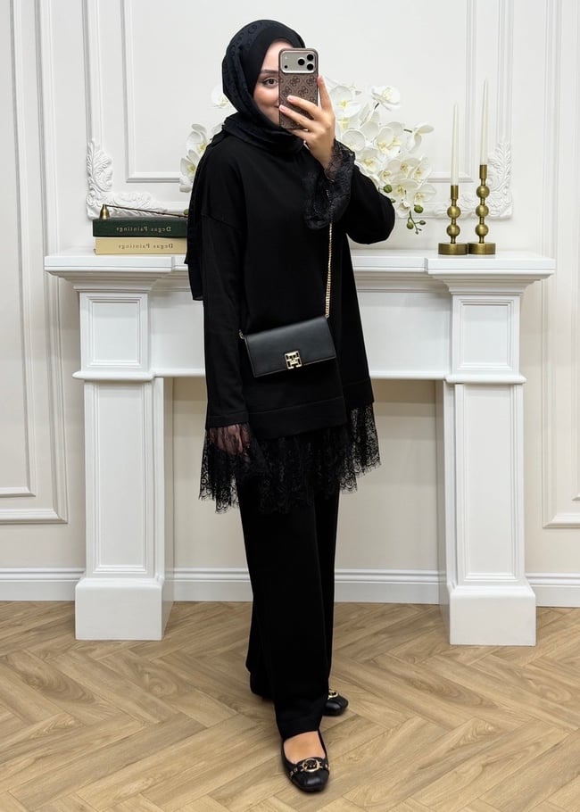 Layla Merserize Takım Siyah