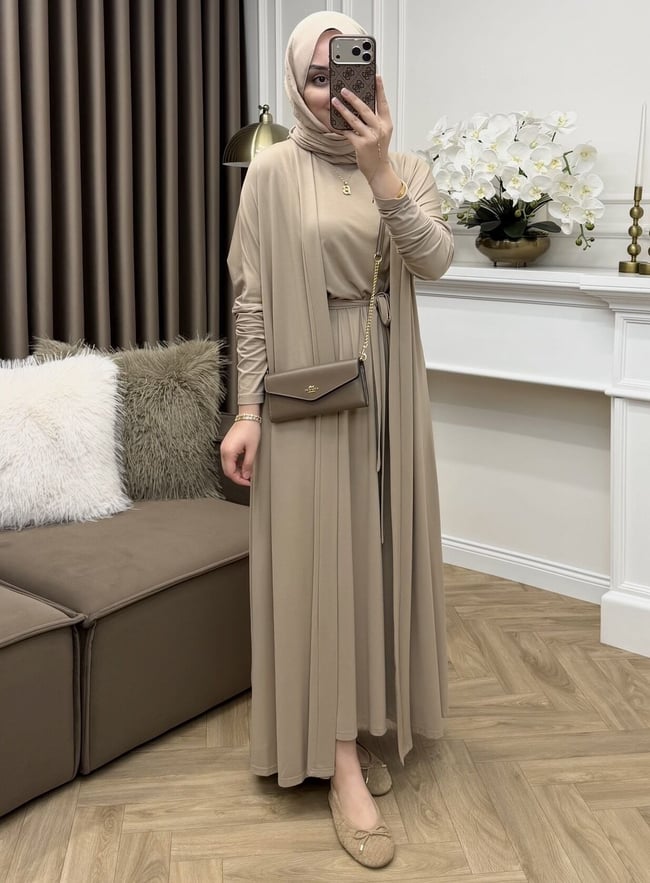 Loren Oysho Abaya Takım Vizon(Ön sipariş)