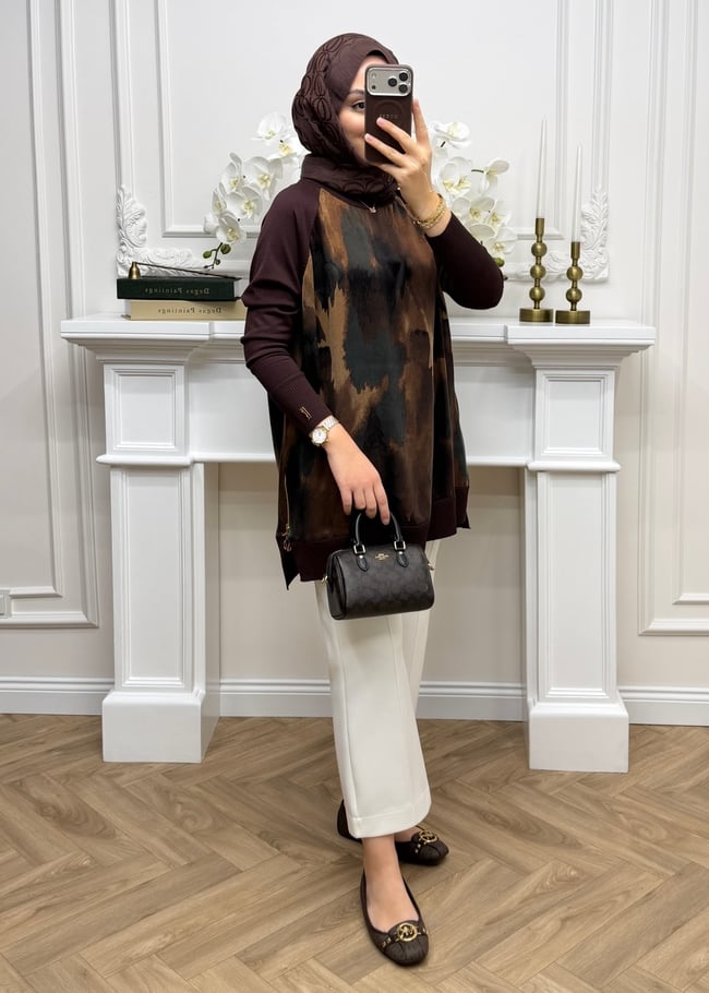 Maya Qupra Merserize Tunik | Kahve