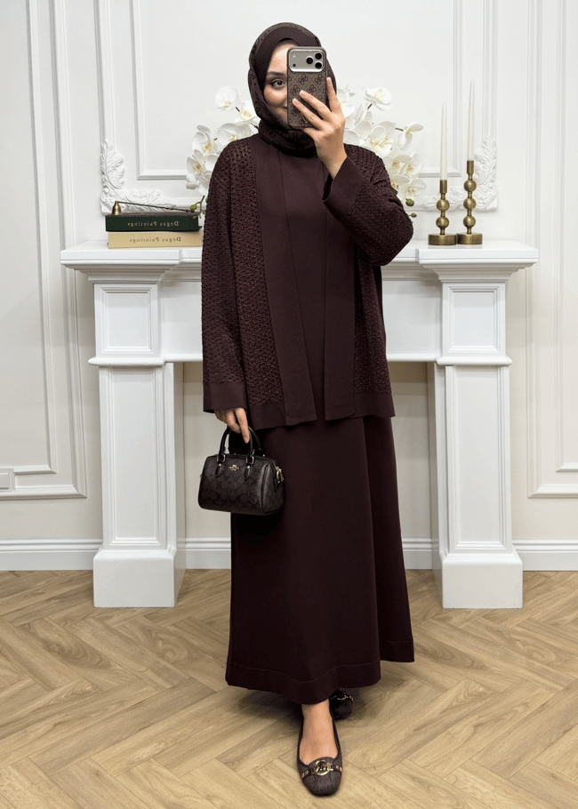 Royal Simli Merserize Takım | Kahverengi