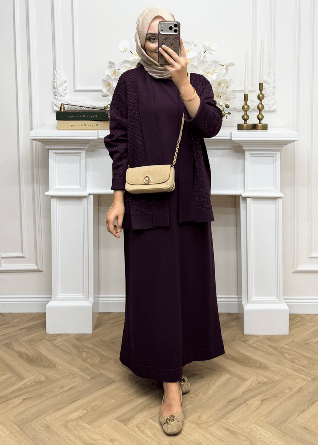Royal Simli Merserize Takım | Mürdüm
