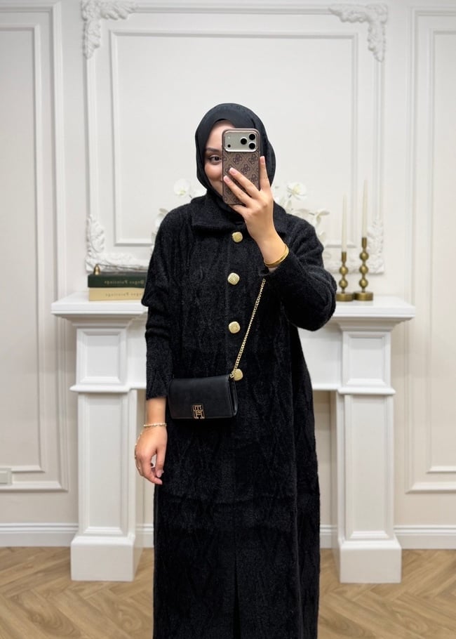 Talya Angora Hırka | Siyah