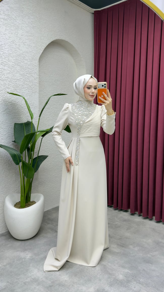 Gülfem Önü Taşlı Abiye 8081 Taş