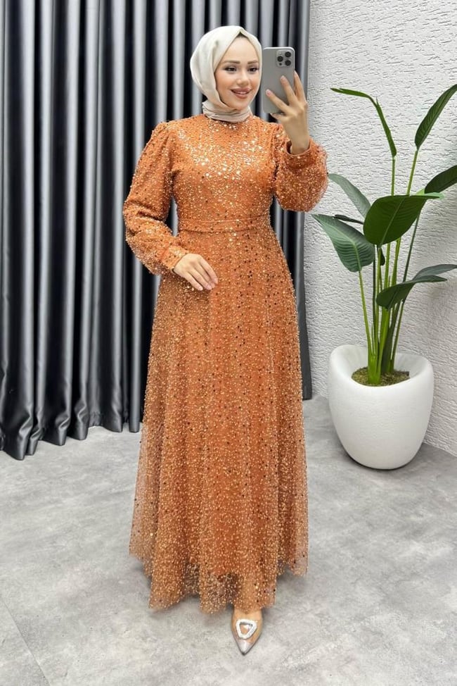 Maral Pullu Abiye 6653 Bakır