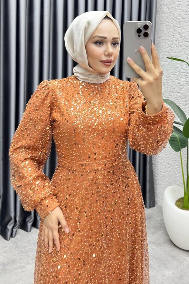 Maral Pullu Abiye 6653 Bakır