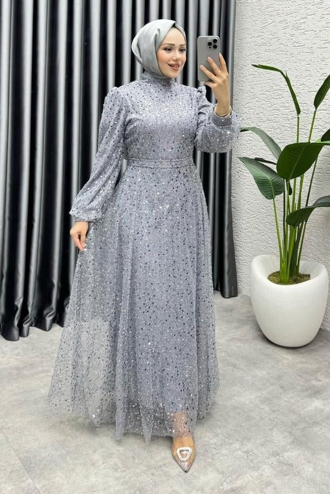 Maral Pullu Abiye 6653 Gri