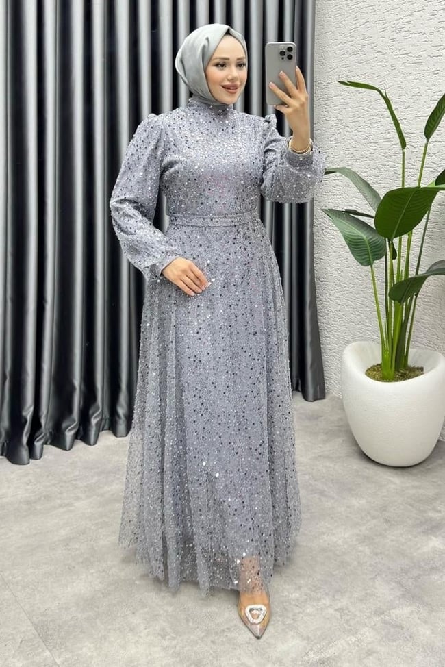 Maral Pullu Abiye 6653 Gri