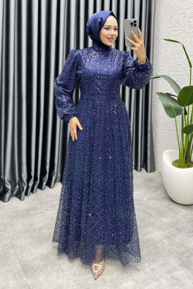 Maral Pullu Abiye 6653 Lacivert