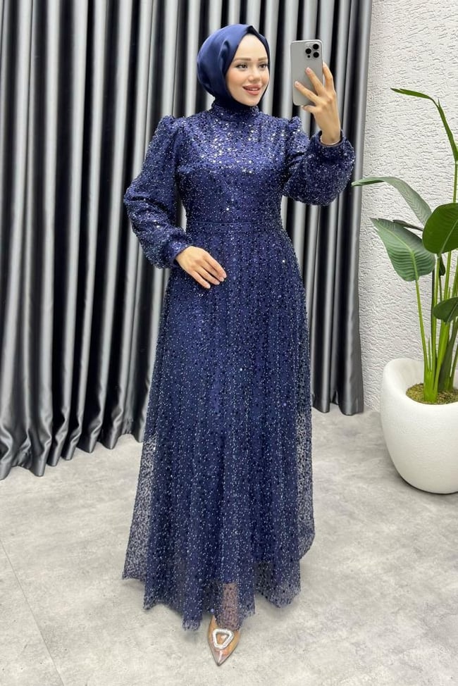 Maral Pullu Abiye 6653 Lacivert