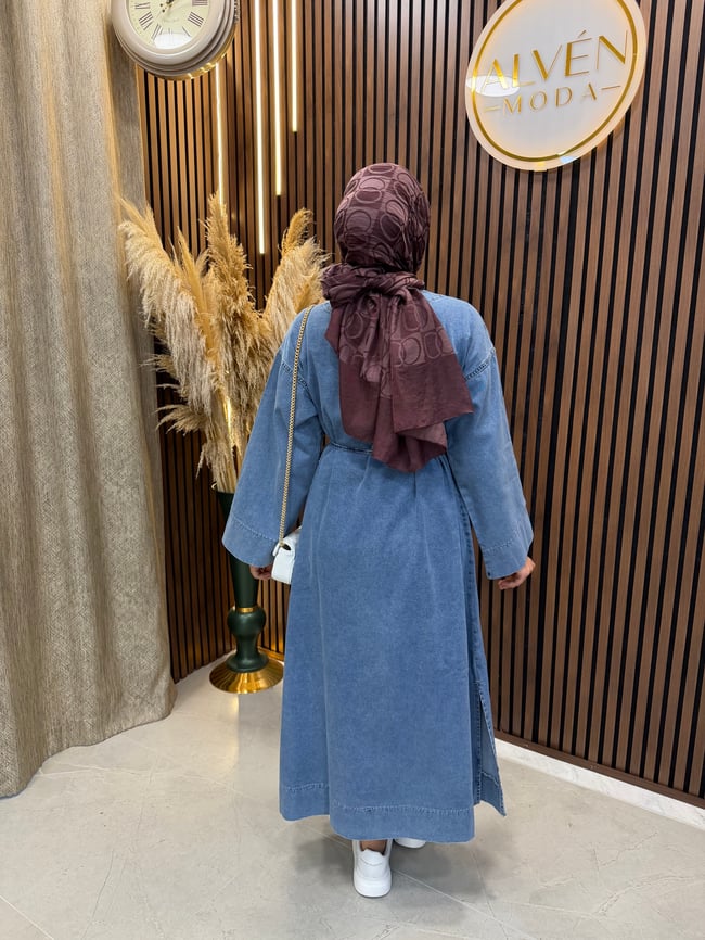 Arla Broş Detaylı Denim Kap | Mavi