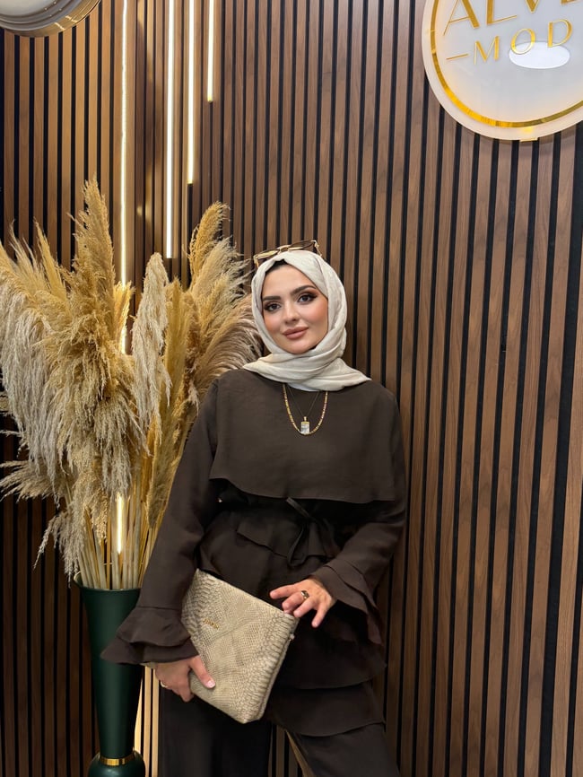 Avera Tül Modal Kat Kat Takım | Kahverengi