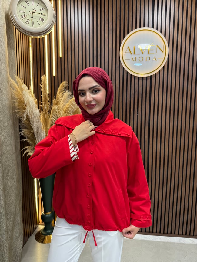 Elna Spor Astarlı Trenç | Kırmızı