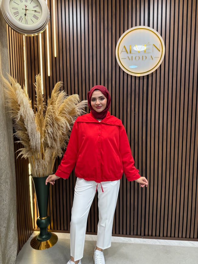 Elna Spor Astarlı Trenç | Kırmızı