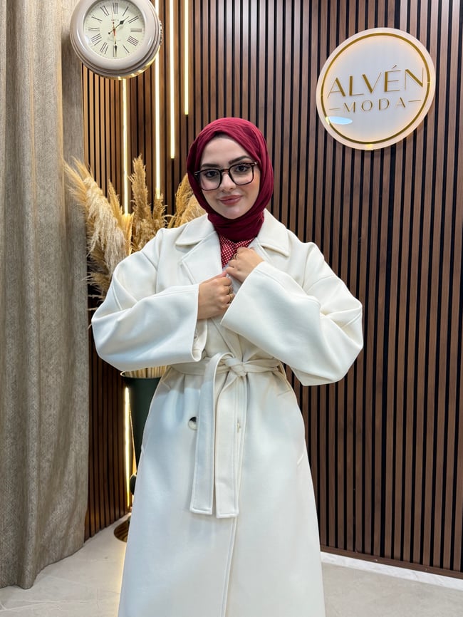 TİA Premium Astarlı Oversize Kaban  | Bej