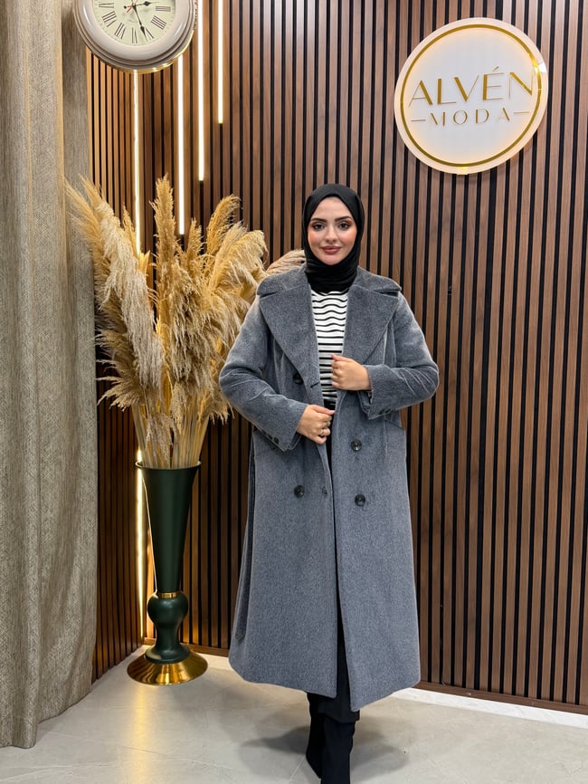 ZELİA Premium Astarlı Fox Kaban | Antrasit
