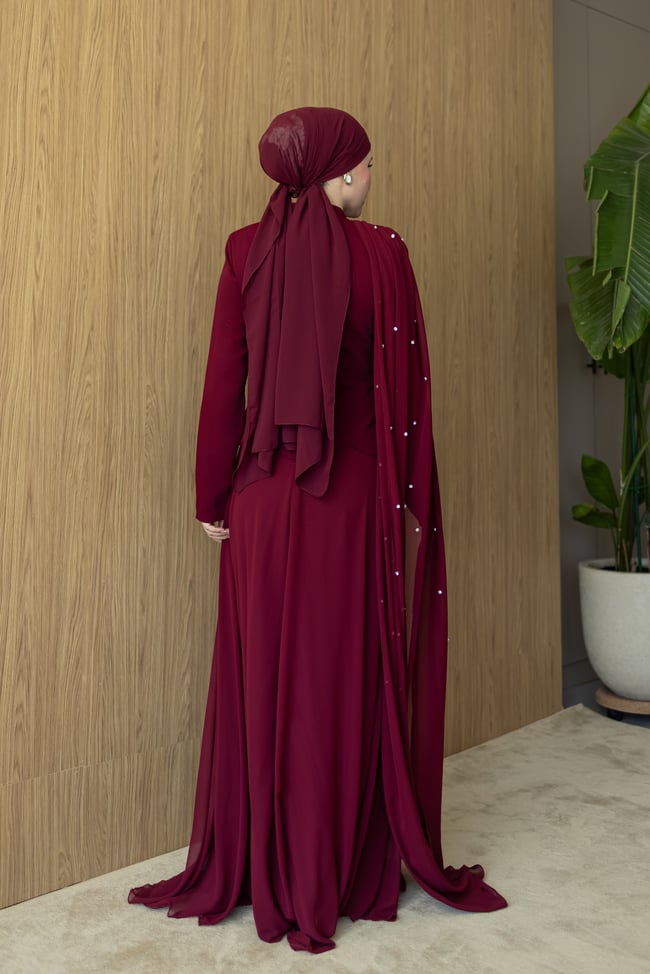 Arlen Şifon Abiye | Bordo