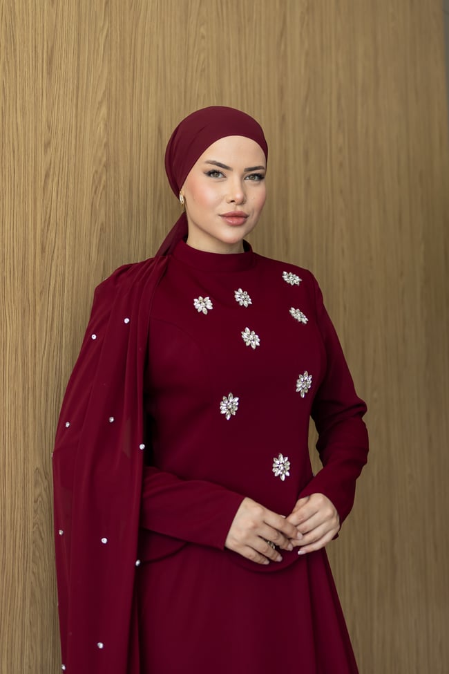 Arlen Şifon Abiye | Bordo
