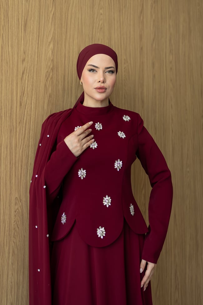 Arlen Şifon Abiye | Bordo